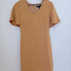 Banana Republic | Short Sleeve golden satin maxi dress